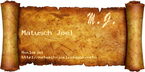 Matusch Joel névjegykártya